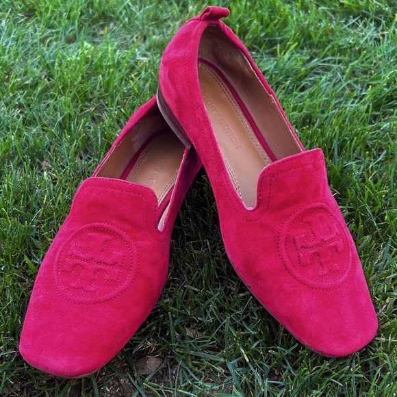 Tory Burch Leigh Red Suede Loafers Flats | Size 6 - Picture 10 of 10